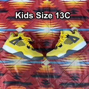 Nike AIR JORDAN 4 IV Retro (PS) Lightning BQ7669-700 Kids Size 13C (2021) Yellow